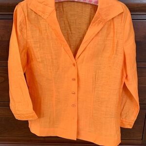 Investments Orange linen Women's Top